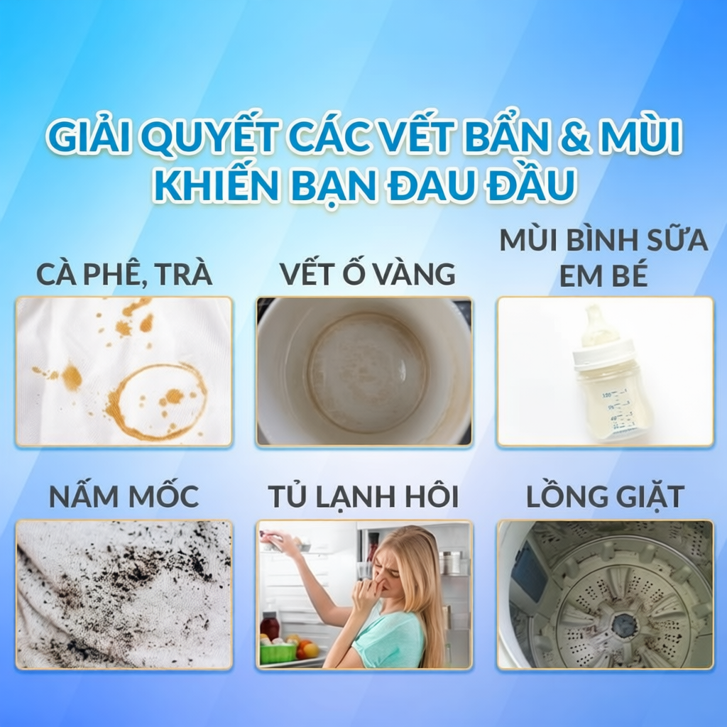 Bột tẩy trắng,sát khuẩn và khử mùi SARAYA OXYGEN BLEACH dùng men sứ, bát đĩa ly, quần áo, lồng máy g