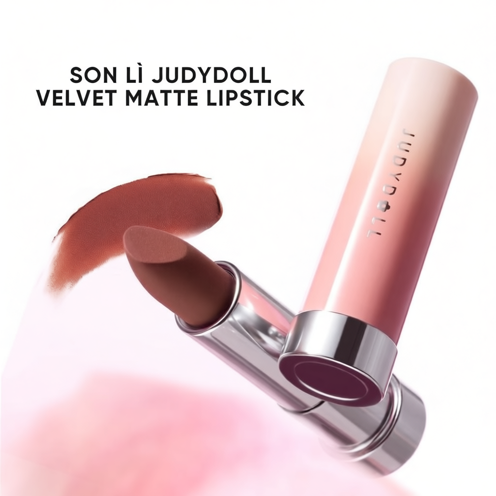 [MỚI] Son Lì JUDYDOLL Velvet Matte Lipstick Son thỏi Ẩm mướt Bơ mịn Mờ vân môi 3,6g