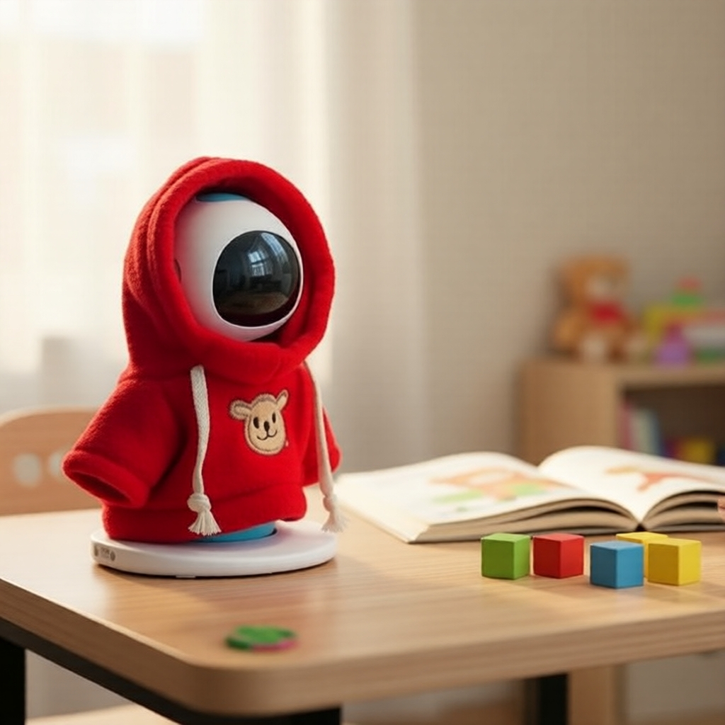 Robot AI thông minh Eilik Tamagotchi có áo len, mũ và khăn quàng cổ Giáng sinh độc đáo (không có rob
