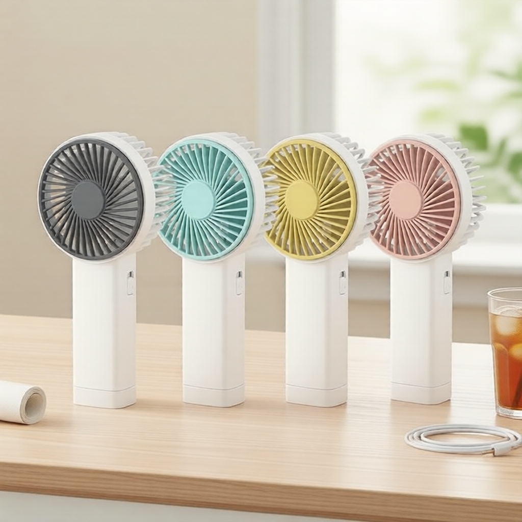Quạt cầm tay sạc USB nhỏ gọn, in logo theo yêu cầu, lý tưởng làm quà tặng
