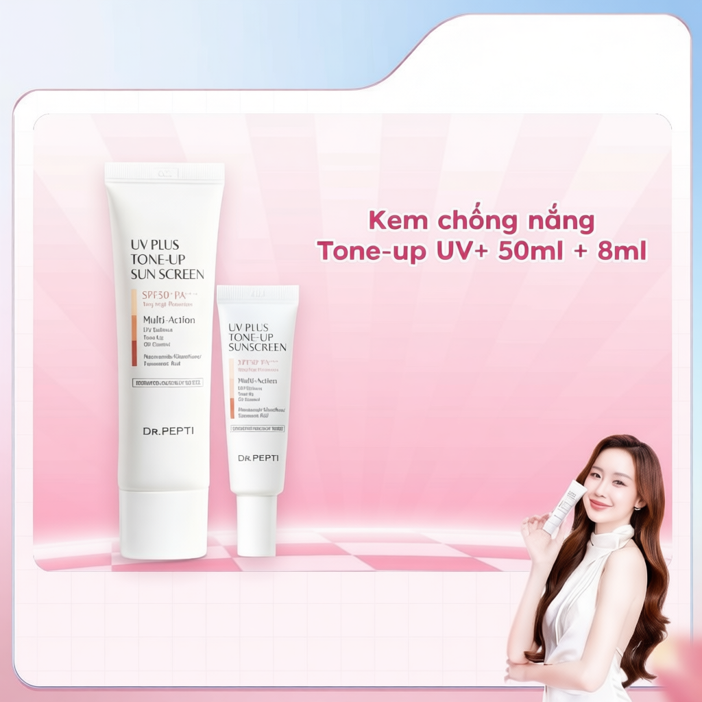 [LIVE] Kem Chống Nắng Nâng Tone Dr.Pepti UV Plus Tone Up Sun Screen SPF 50+ PA++++