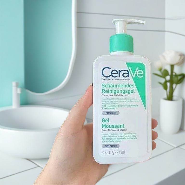 Sữa Rửa Mặt Cerave foaming cleanser Làm Sạch Dịu Nhẹ, Cấp Ẩm, Giảm Mụn Phù Hợp Mọi Loại Da 236ml