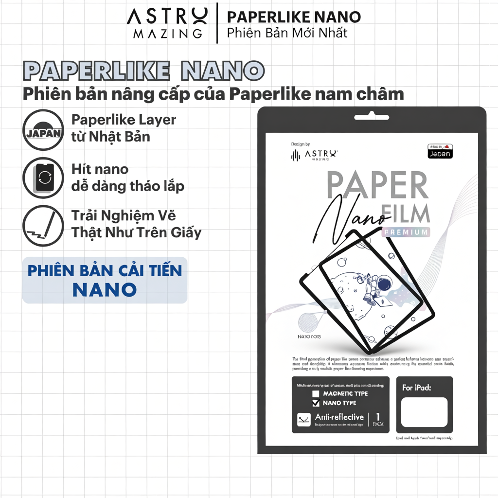 [Paperlike Nano] Miếng dán AstroMazing Paperfilm Paper Like cho iPad