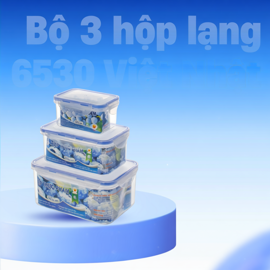 Bộ 3 Hộp Đựng Thực Phẩm Nhựa Việt Nhật 6530