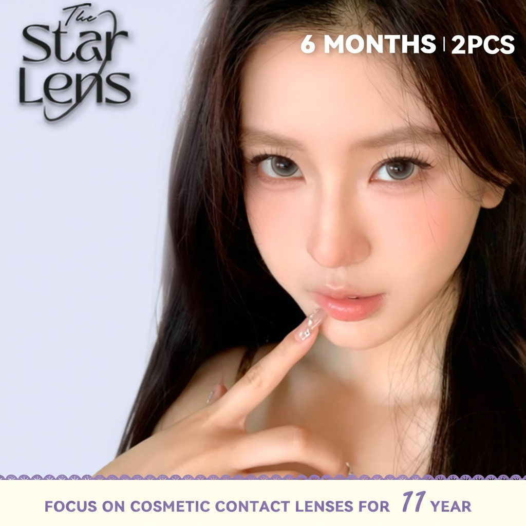 2 Chiếc Kính Áp Tròng Starlens Dùng 6 tháng Nhiều Màu Đường Kính 14.2-14.5mm Có Độ (0-8)