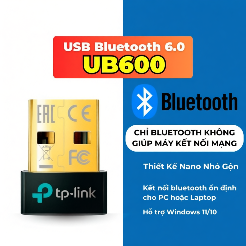 USB Bluetooth 5.3 TP-Link UB500 / UB500 Plus Dùng Cho PC hoặc Laptop - Chính Hãng