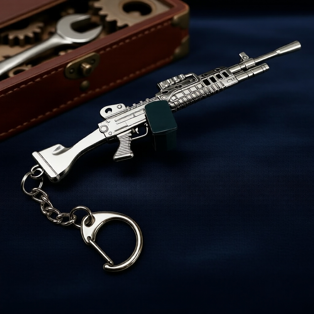 Móc khóa thiết kế kim loại M249 cho mọi dịp