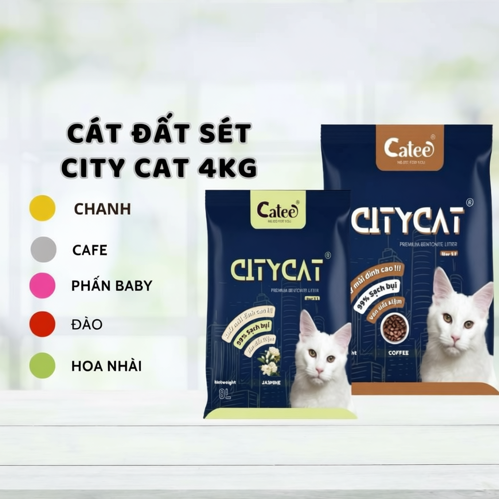 Cát vệ sinh cho mèo CityCat túi 8L khử mùi vón cục tốt