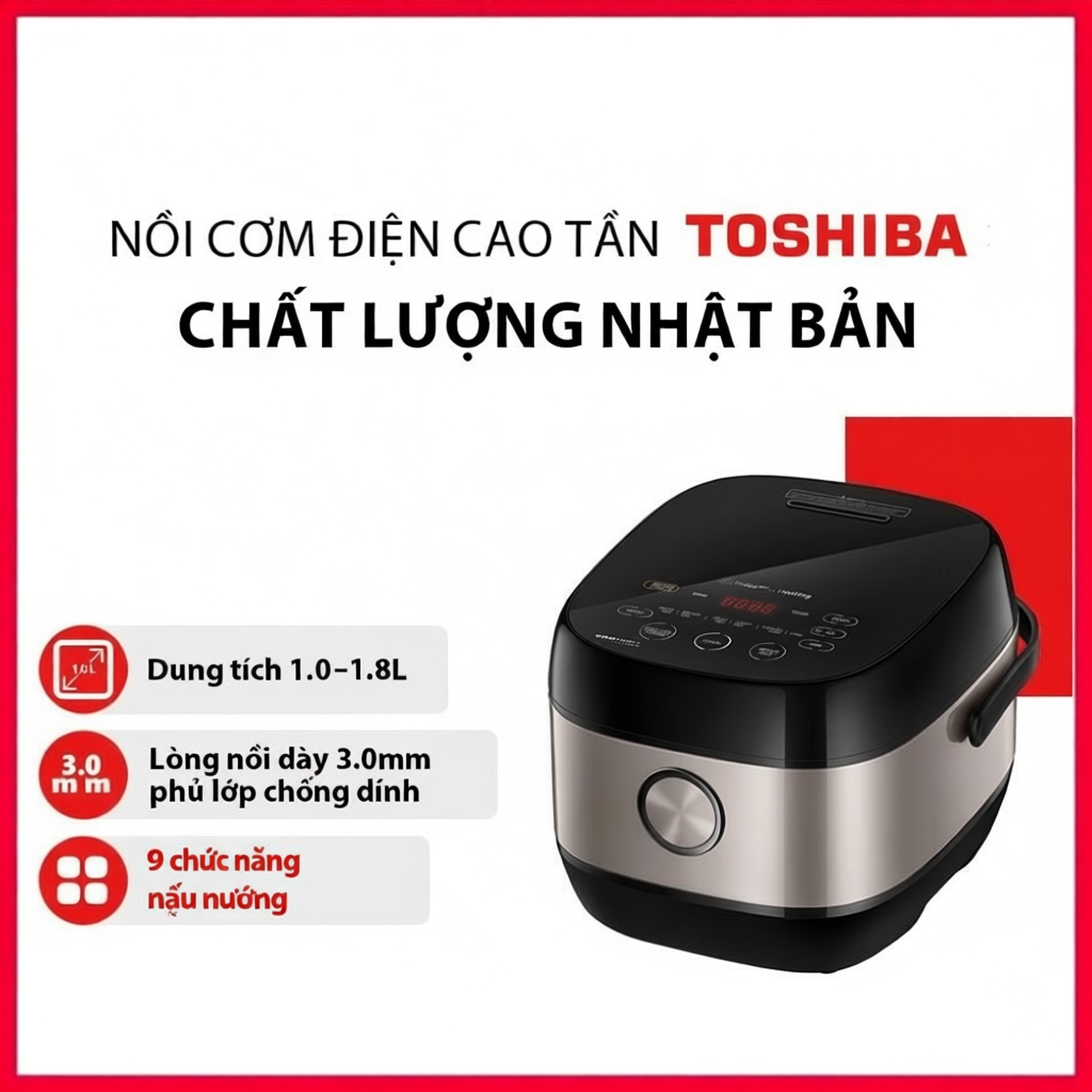 Nồi cơm điện cao tần Toshiba RC-10IX1PV/RC-18IX1PV, Dung tích 1-1.8l