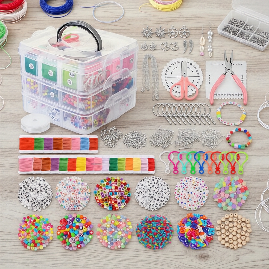Bộ dụng cụ làm trang sức DIY 4655 hạt cho vòng tay