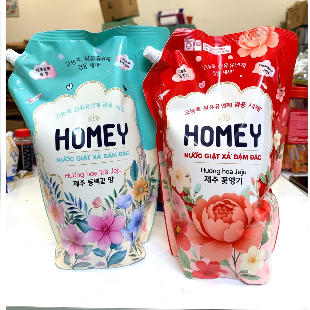 Nước Giặt Xả Homey Đậm Đặc Hương Hoa Trà Jeju-3.4kg
