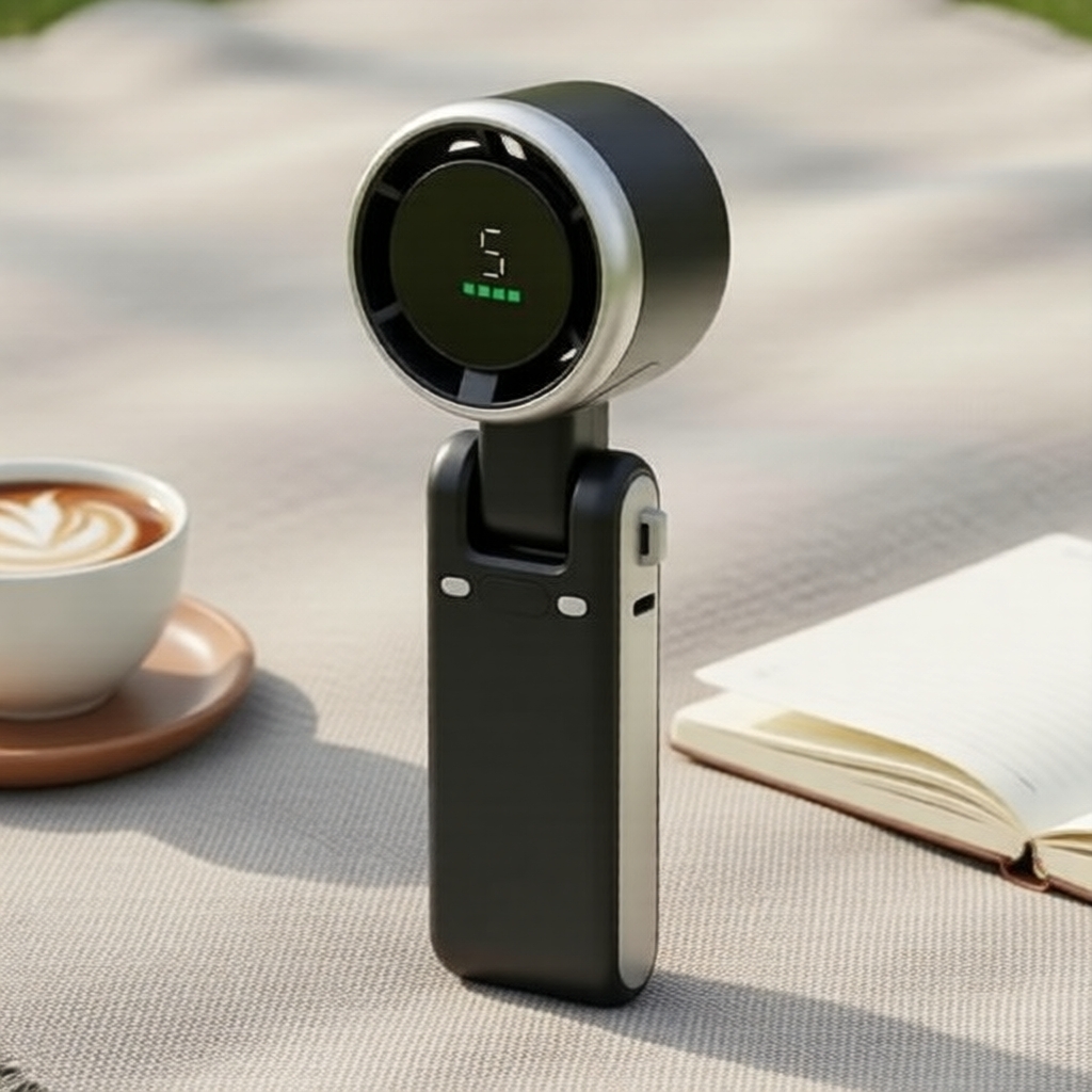 Quạt cầm tay N607 mini turbo, sạc USB, di động và gập lại