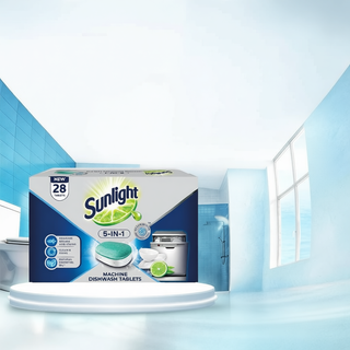 Hộp Viên Rửa Chén Bát Sunlight 5 in 1 Dành Cho Máy Rửa Chén (28 Viên/Hộp)