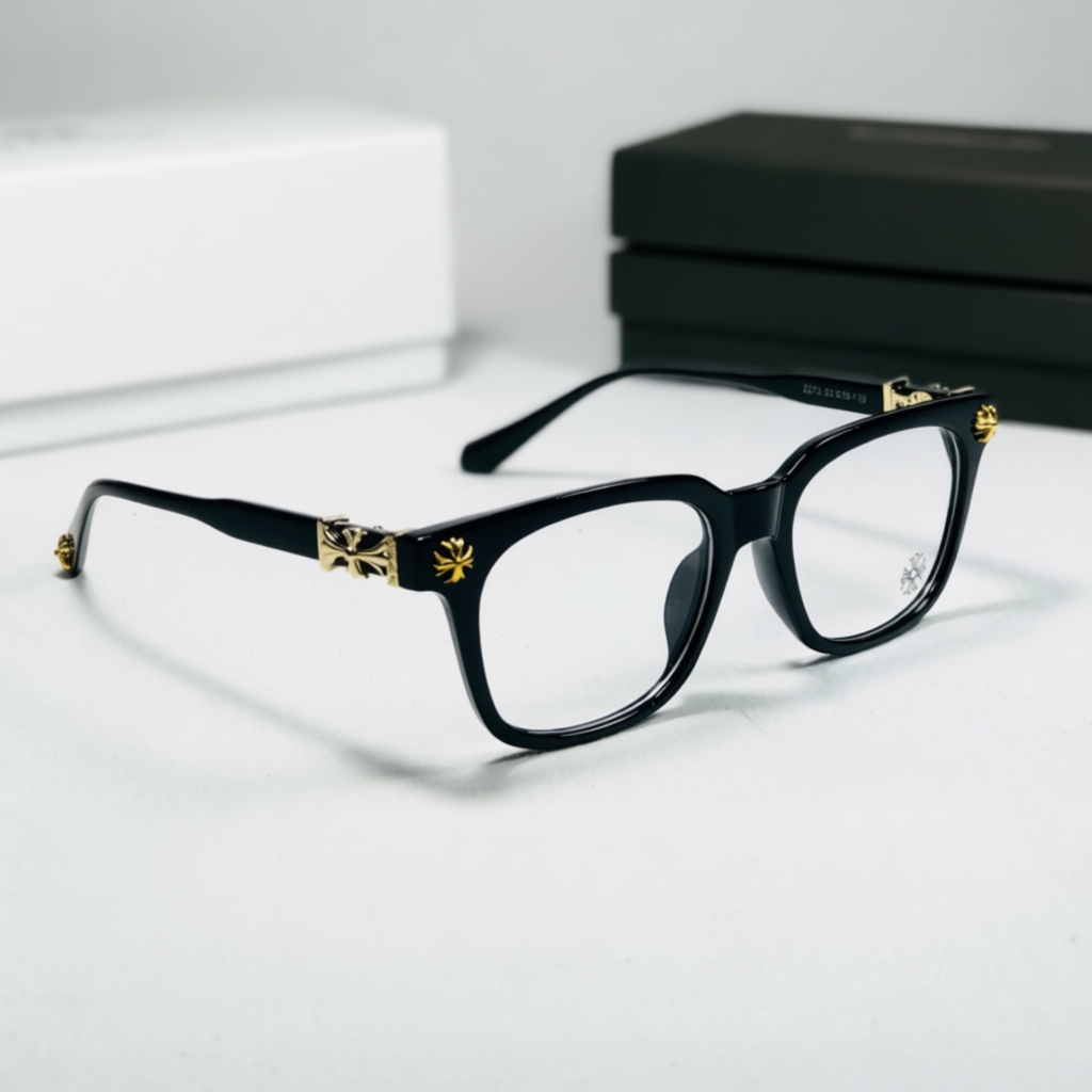 Gọng Kính Cận Vuông CH 2273 DORIS - Mắt Kính Thời Trang Họa Tiết Kim Loại Dành Cho Nam Nữ