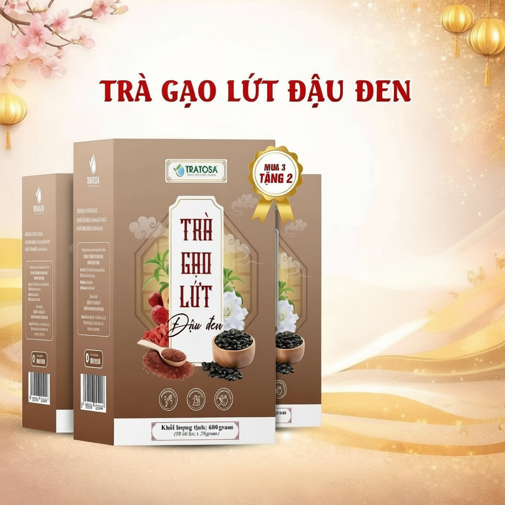 Trà gạo lứt đậu đen 7 vị TRATOSA 30 túi lọc, mát gan thanh lọc cơ thể nguyên liệu hoàn toàn từ thiên