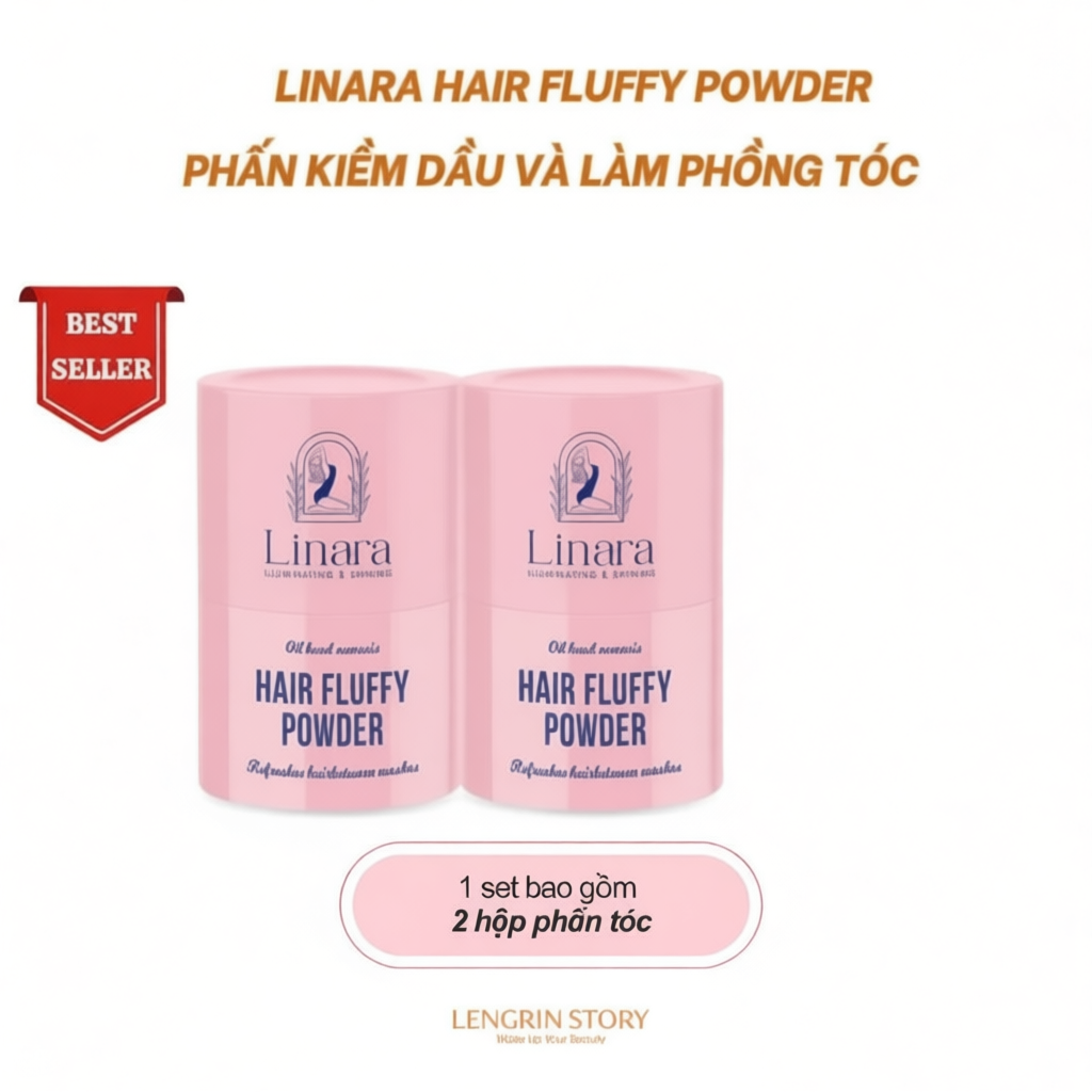 Phấn Kiềm Dầu Và Làm Phồng Tóc Linara Hair Fluffy Powder Tạo Độ Bồng Bềnh Cho Mái Tóc (1 set gồm 2 h