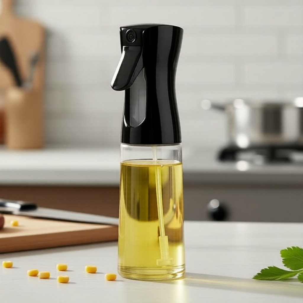 1 chai xịt dầu 200ml/300ml, dùng cho nấu ăn, đựng dầu ô liu, nướng BBQ, phun giấm và nước tương.
