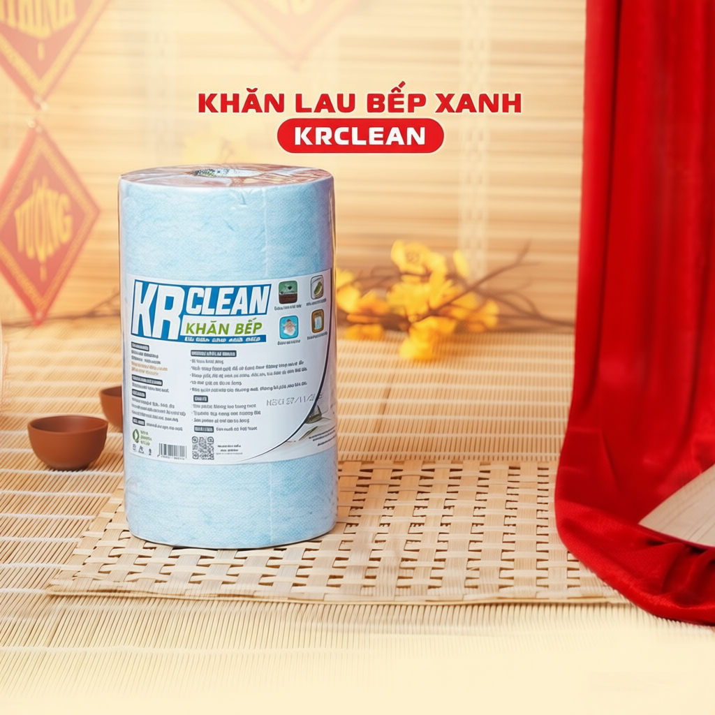 [100 TỜ-MUA 2 TẶNG 1] Khăn Giấy lau bếp, chén bát KRCLEAN 20x20cm siêu sạch, thấm hút tốt