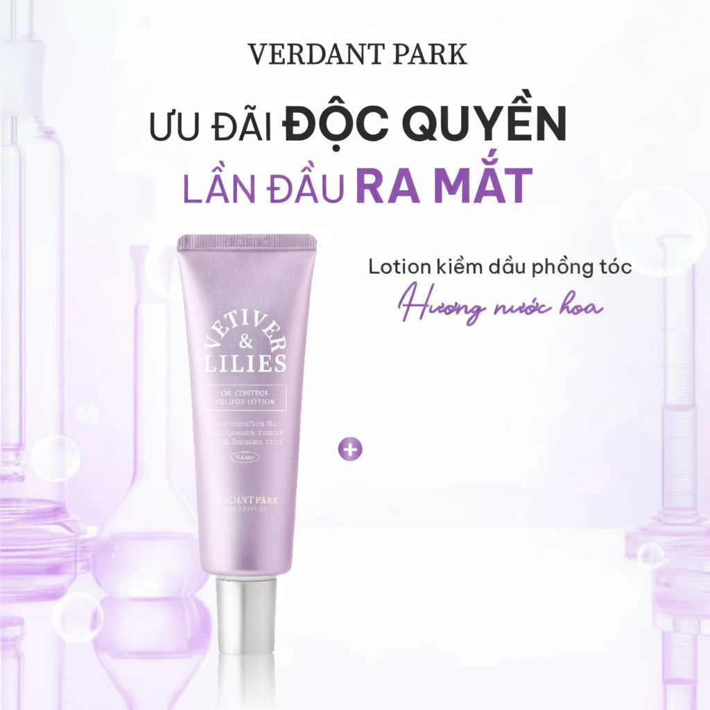Lotion kiềm dầu phồng tóc VERDANT PARK 80ml không cần gội, tóc sạch tức thì