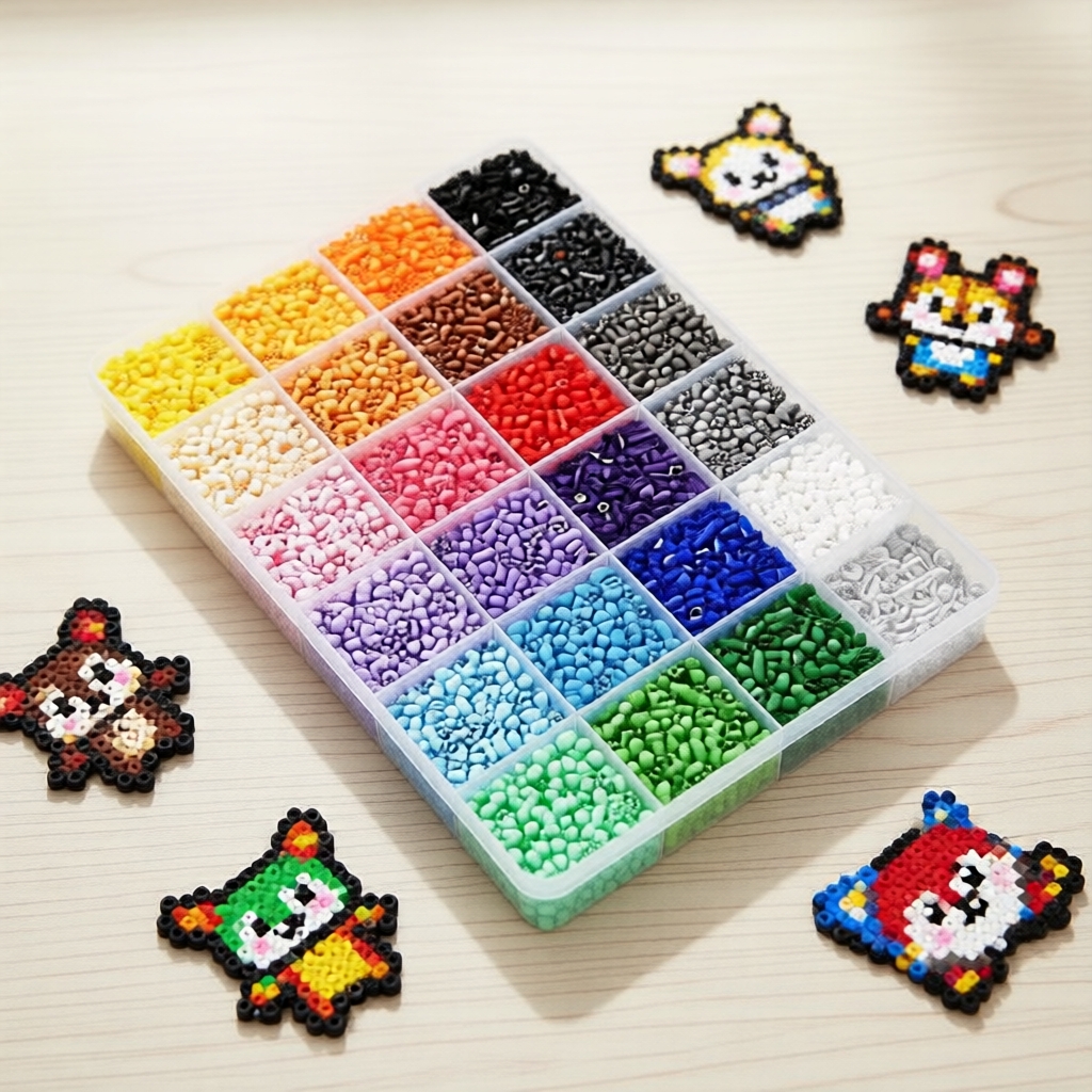 Bộ 24 Hộp Hạt Xâu Fuse Beads 8400+ Chi Tiết - Đồ Chơi Thủ Công Nghệ Thuật Pixel Cho Bé