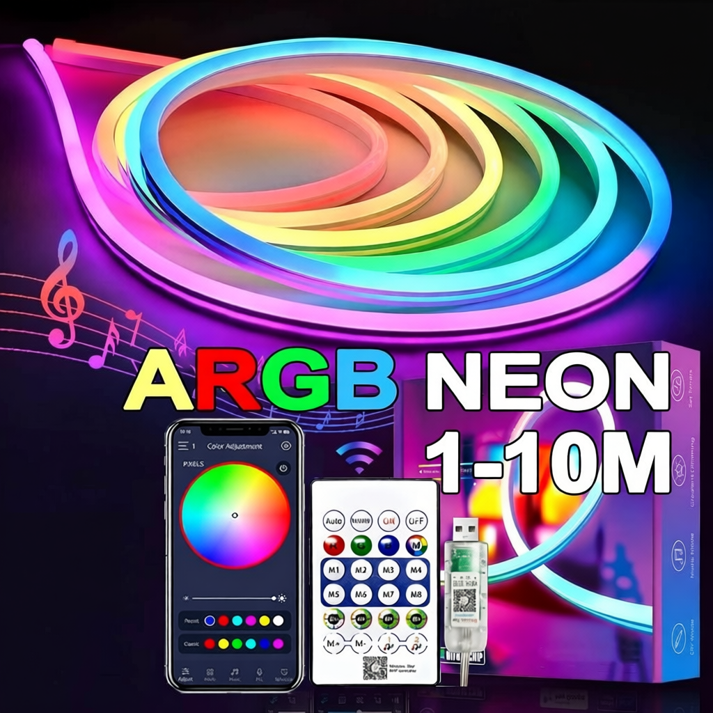 Đèn NEON FLEX, Dây đèn led đuổi ARGB,trang trí  tường phòng ngủ, decor phòng khách