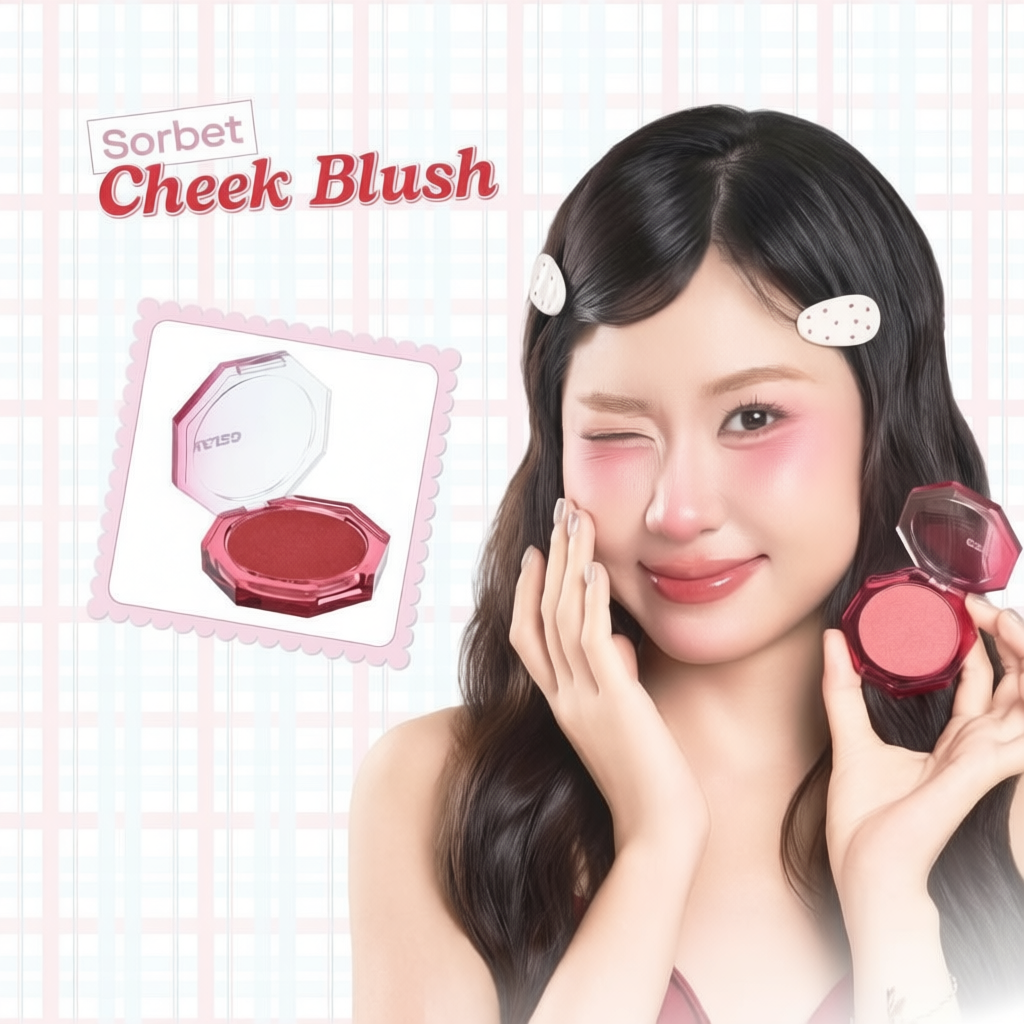 Má Hồng Kem Hoá Phấn GSLAY Sorbet Cheek Blush thuần chay mịn lì và nhũ dễ tán bền màu (5gr)