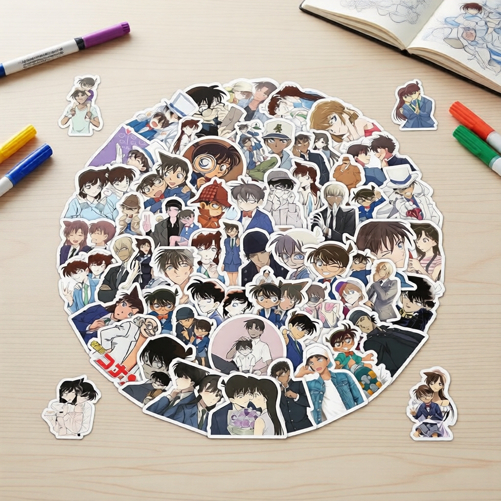 Bộ 103 Decal Anime Thám Tử Lừng Danh Conan – Sticker Trang Trí Ốp Lưng, Túi & Hộp Đựng