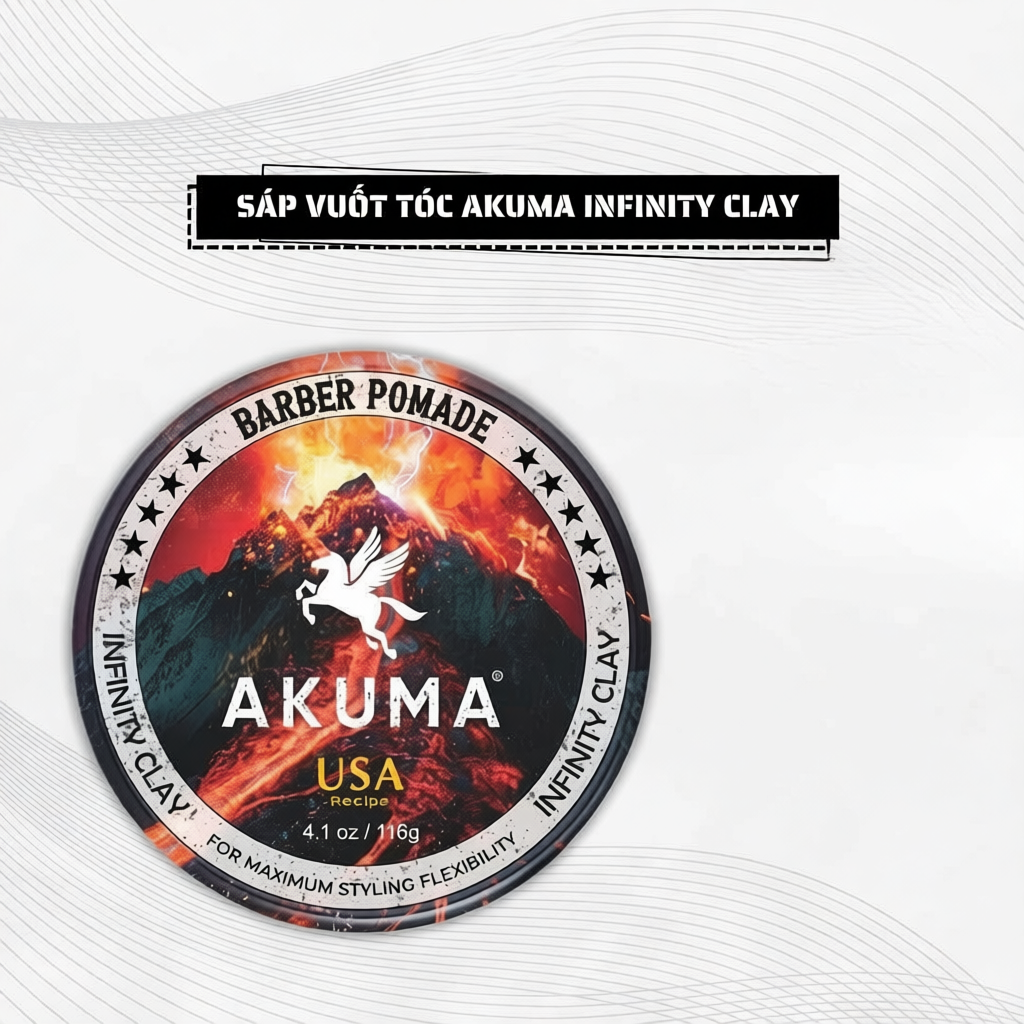 AKUMA Infinity Clay và Royal Pomade Chính Hãng - Sáp Vuốt Tóc Nam 56g-116g, Gôm, Akuma