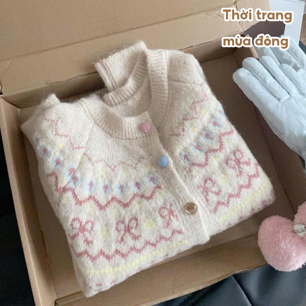 [ẢNH THẬT] Áo len hoạ tiết YUMMY phối màu độc đáo, Áo len phối cúc đa sắc phong cách Hàn Quốc CA60