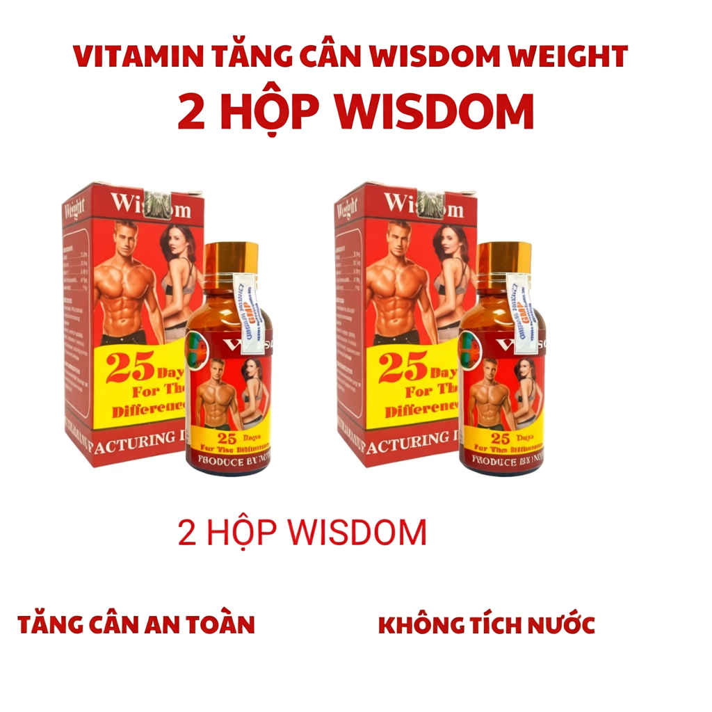 Combo 2 hộp vitamin wisdom weight, tăng cân wisdom weight chính hãng indo tăng cân an toàn không tíc