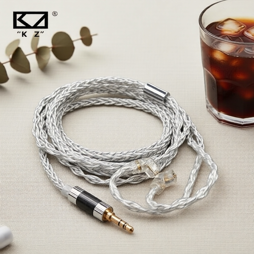 Cáp thay thế KZ 8 lõi màu bạc xanh cho tai nghe in-ear ZS10 PRO / ZSN