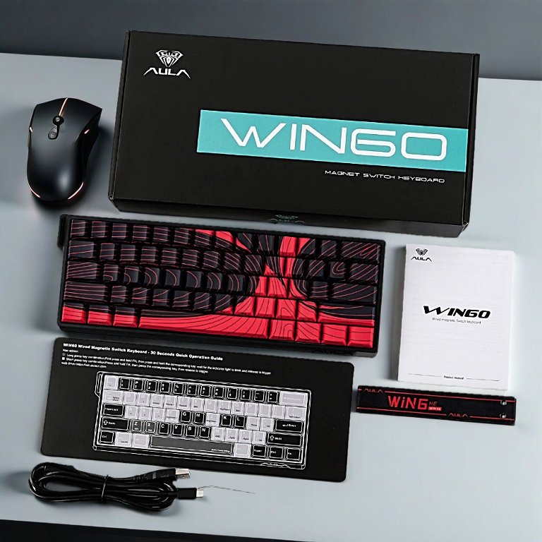 [Chính Hãng] Bàn phím cơ AULA WIN60/68 HE -Rapid Trigger - Switch Nam Châm 1k - 8k Polling Rate