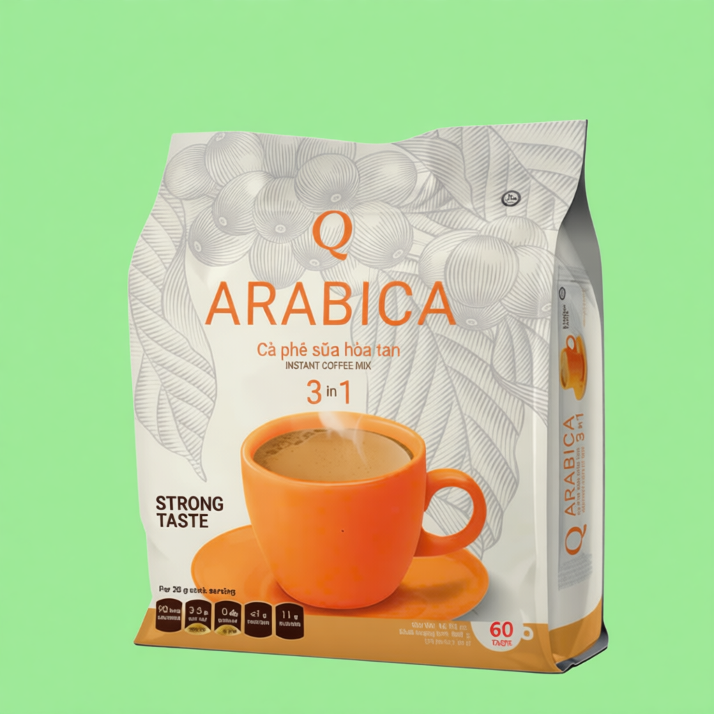 Cà Phê Sữa Hòa Tan ARABICA Trần Quang Bịch To 1.2kg ( 60 gói x 20 gr )