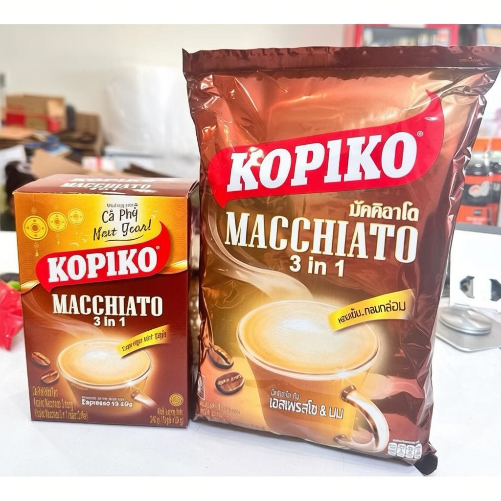 Cà phê sữa hòa tan KOPIKO MACCHIATO hộp 200g/Bịch 400g