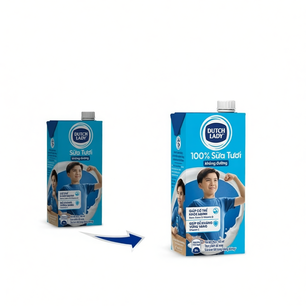 Combo 3 Hộp Sữa Tươi Tiệt Trùng Dutch Lady Không Đường 965ml