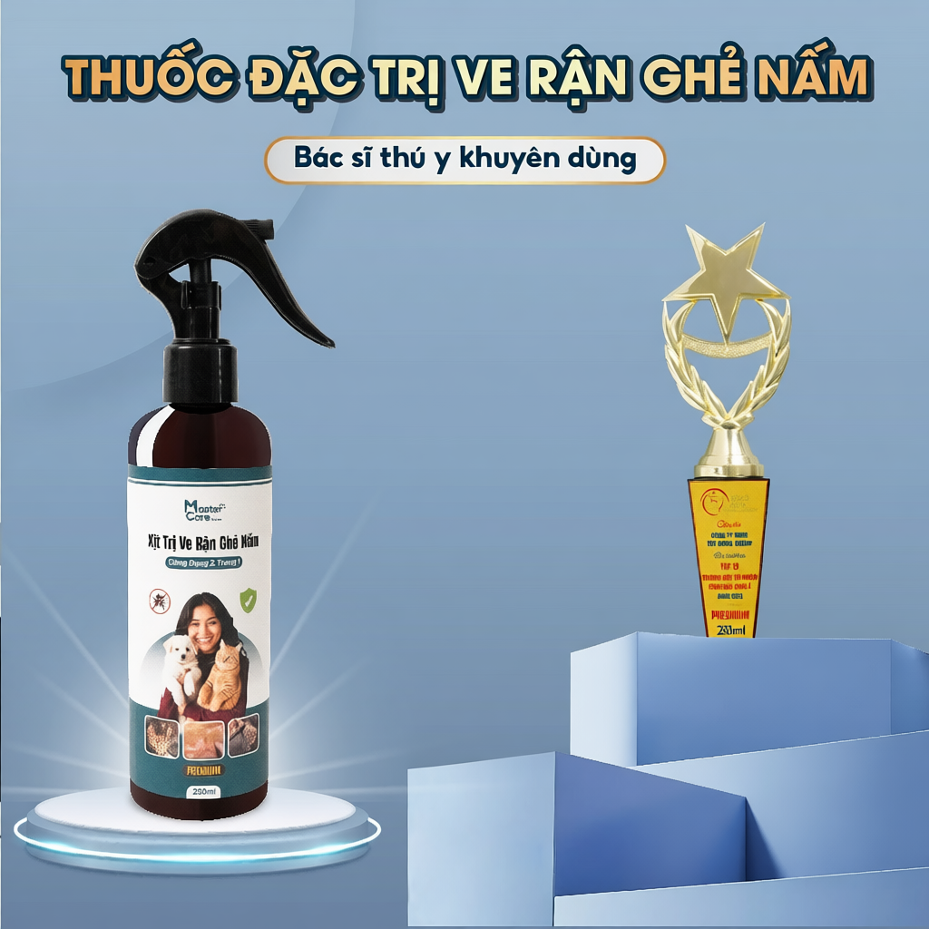 Xịt Ve Rận Cấp Tốc Premium MasterCare – Diệt Sạch Bọ Chét, An Toàn, Hiệu Quả Nhanh