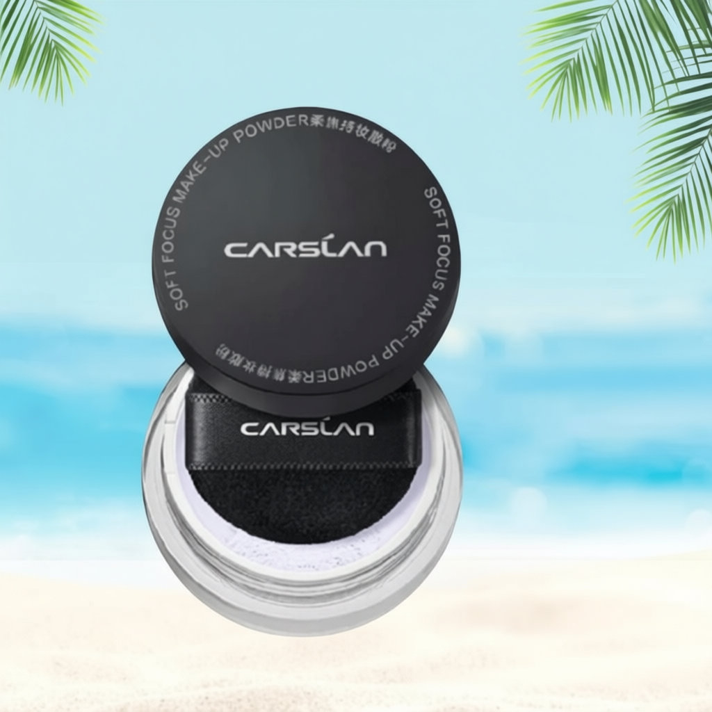 Phấn phủ kiềm dầu CARSLAN chống nước ngăn bóng dầu lâu trôi 1g