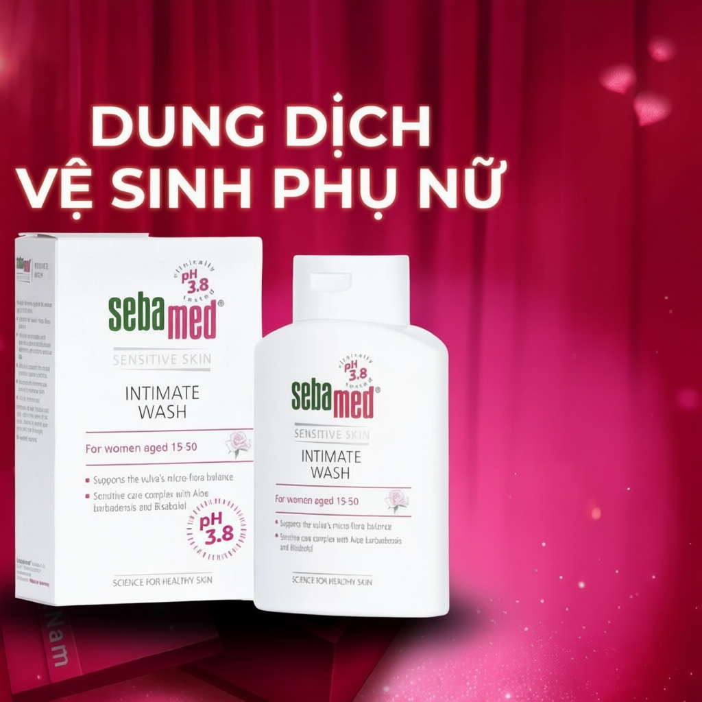 Dung dịch vệ sinh phụ nữ dạng gel Sebamed Feminine Intimate Wash pH3.8 (200ml) chăm sóc vệ sinh làm 