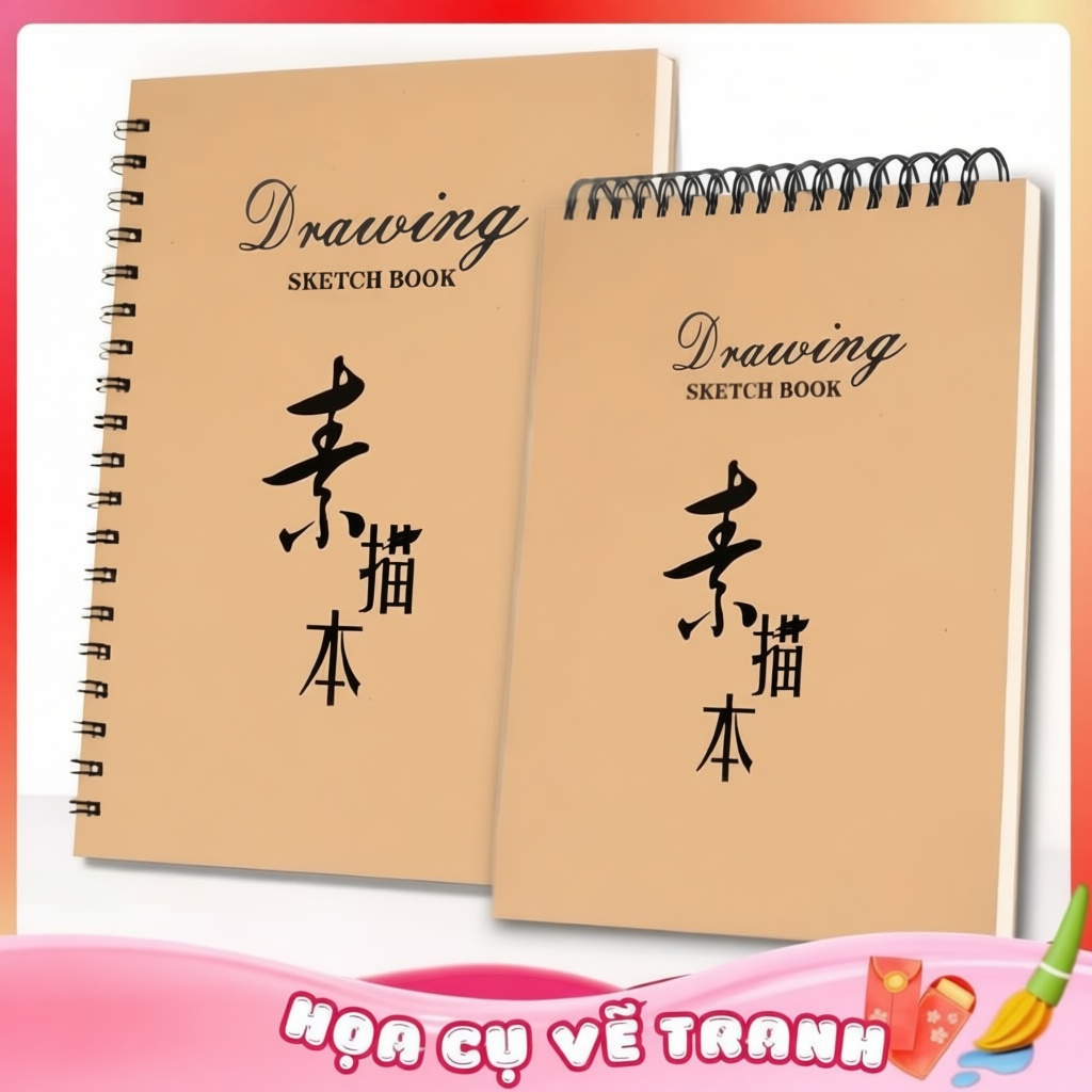 Sổ Tay Vẽ Chì Phác Thảo Drawing Sketchbook A4 Gáy Lò Xo Dùng Cho Mỹ Thuật Phác Họa