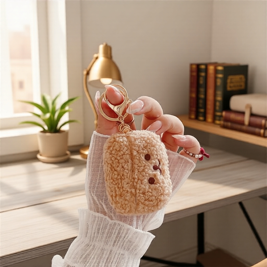 Ốp tai nghe Lovely Bear Ears dành cho Apple AirPods 3/Pro 2 phong cách lông xù