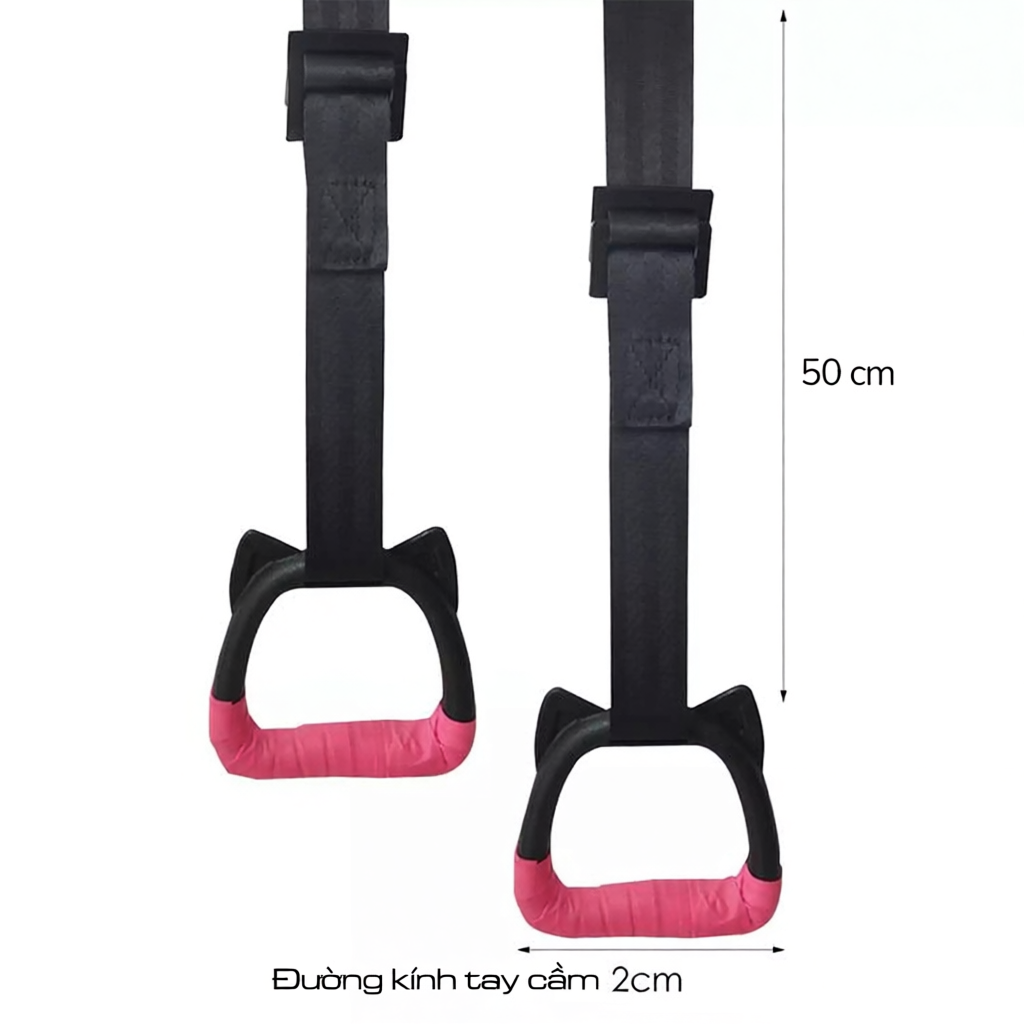 Vòng treo đu xà đơn trẻ em Gymnastic rings GoodFit chịu tại 200kg, dây treo tùy chỉnh GF002E