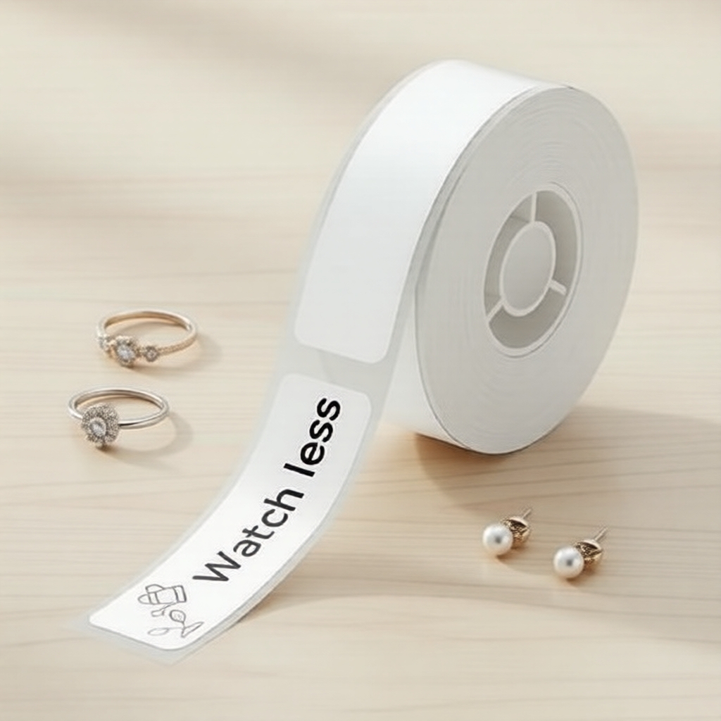 Bộ 5 cuộn giấy in nhãn nhiệt 12x40mm cho máy D11/D110/D101, chống dầu, chống nước, không để lại keo