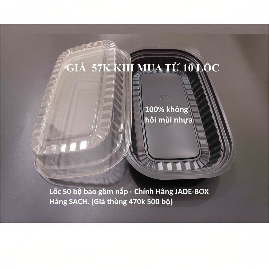 Sỉ 1 THÙNG Hộp Nhựa HT17 Chính Hãng - Dùng 1 Lần Đựng Cơm, Bánh,Trái Cây có kèm nắp