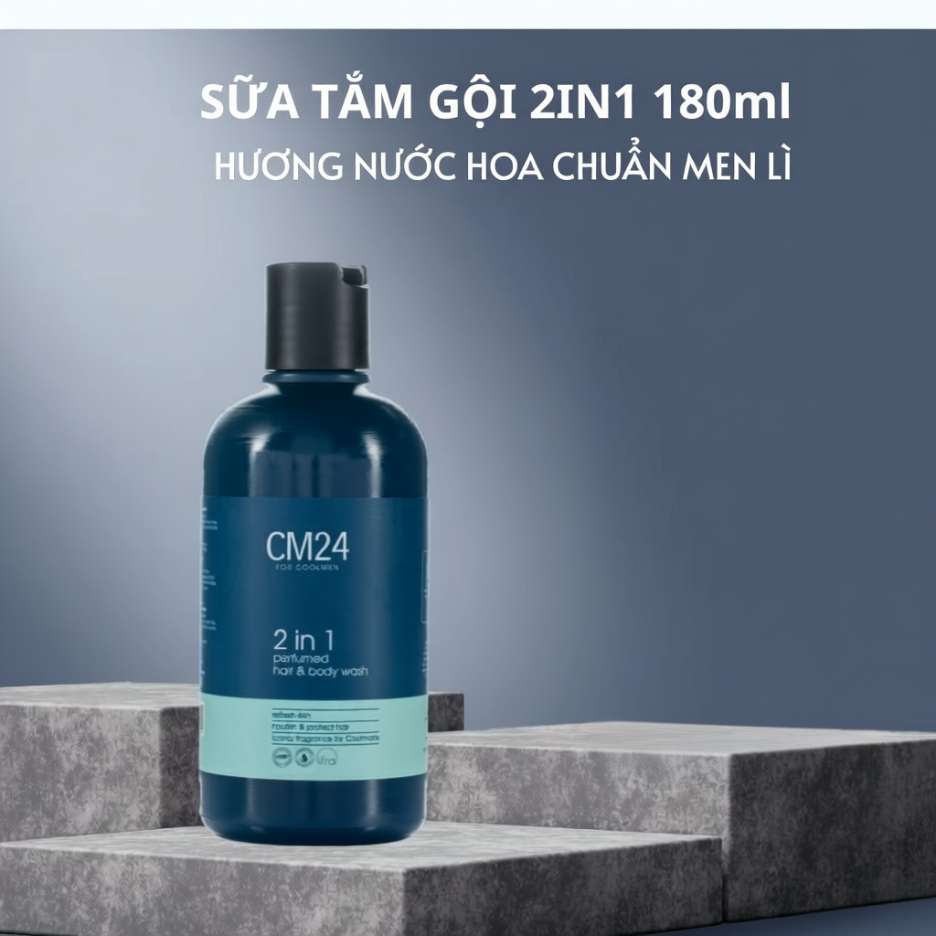 Sữa Tắm Gội Nam CM24 2in1 Perfumed Hair And Body Wash Sạch Sâu Hương Nước Hoa Nam Tính Thu Hút 180ml