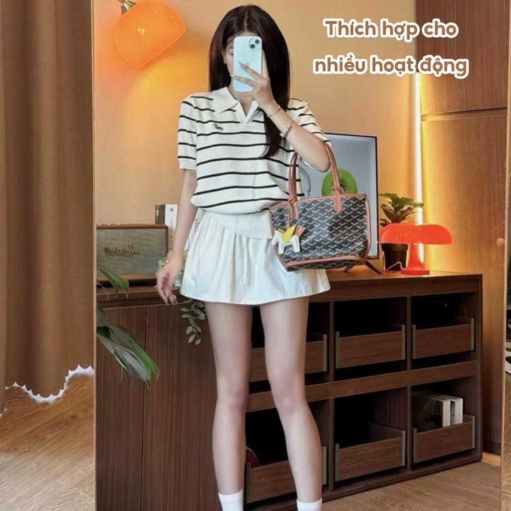 Chân Váy Kaki dáng Ngắn Chữ A dây rút dáng xoè CV0303 Có Quần Bảo Hộ Chân váy chữ A chất liệu Kaki mềm dáng xoè