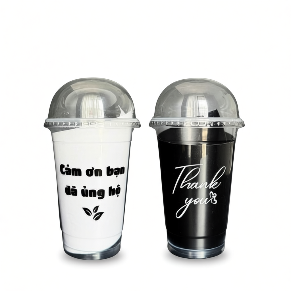 Combo 50ly Nhựa PP 360ml, 500ml, 650ml, 700ml Đáy Bằng In Logo Sẵn, Nhận In Logo Theo Yêu Cầu