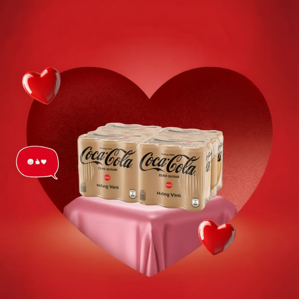 Lốc 24 Lon Nước Ngọt Giải Khát Coca-Cola Không Đường Hương Vani 320m/Lon Coca-Cola