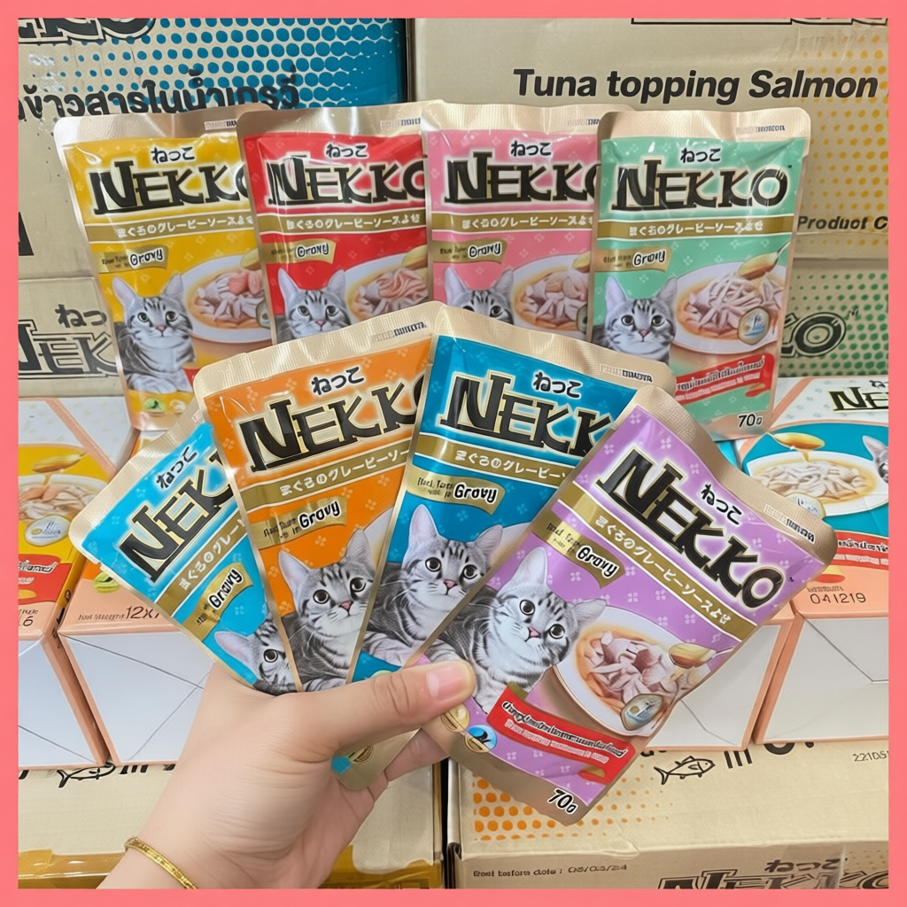 [Nekko Gravy] Thức ăn pate Nekko cho mèo dạng sốt gói 70gr - chọn vị