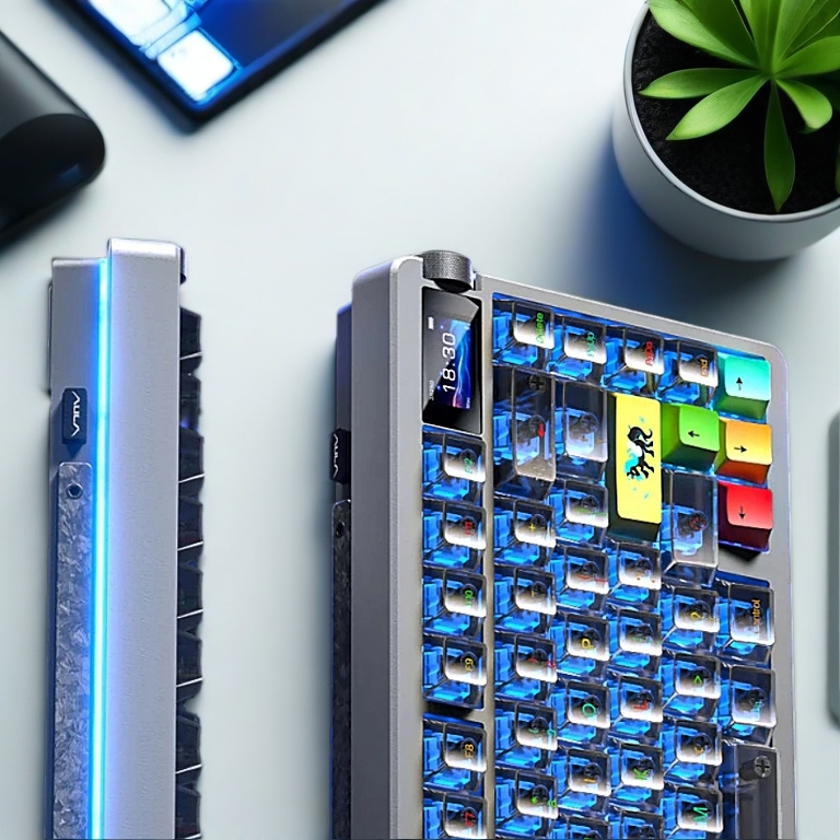 Bàn Phím Cơ Không Dây Aula NOVA75 PRO Cao Cấp,3 Mode kết nối,Led RGB, Có App Màn LED Tùy Chỉnh, Pin 8000 Mah