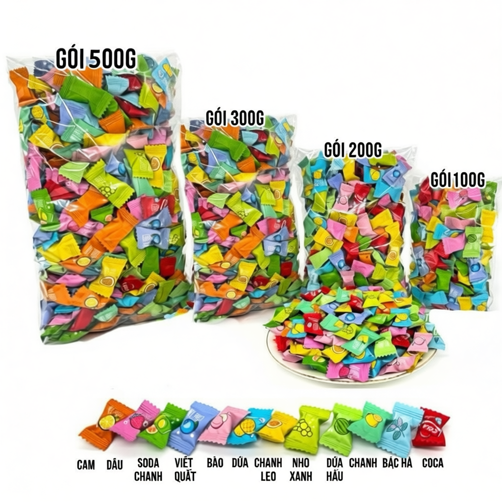 Kẹo Ngậm Trái Cây Xiao Ke Ao La 12 Vị Bạc Hà Mát Lạnh